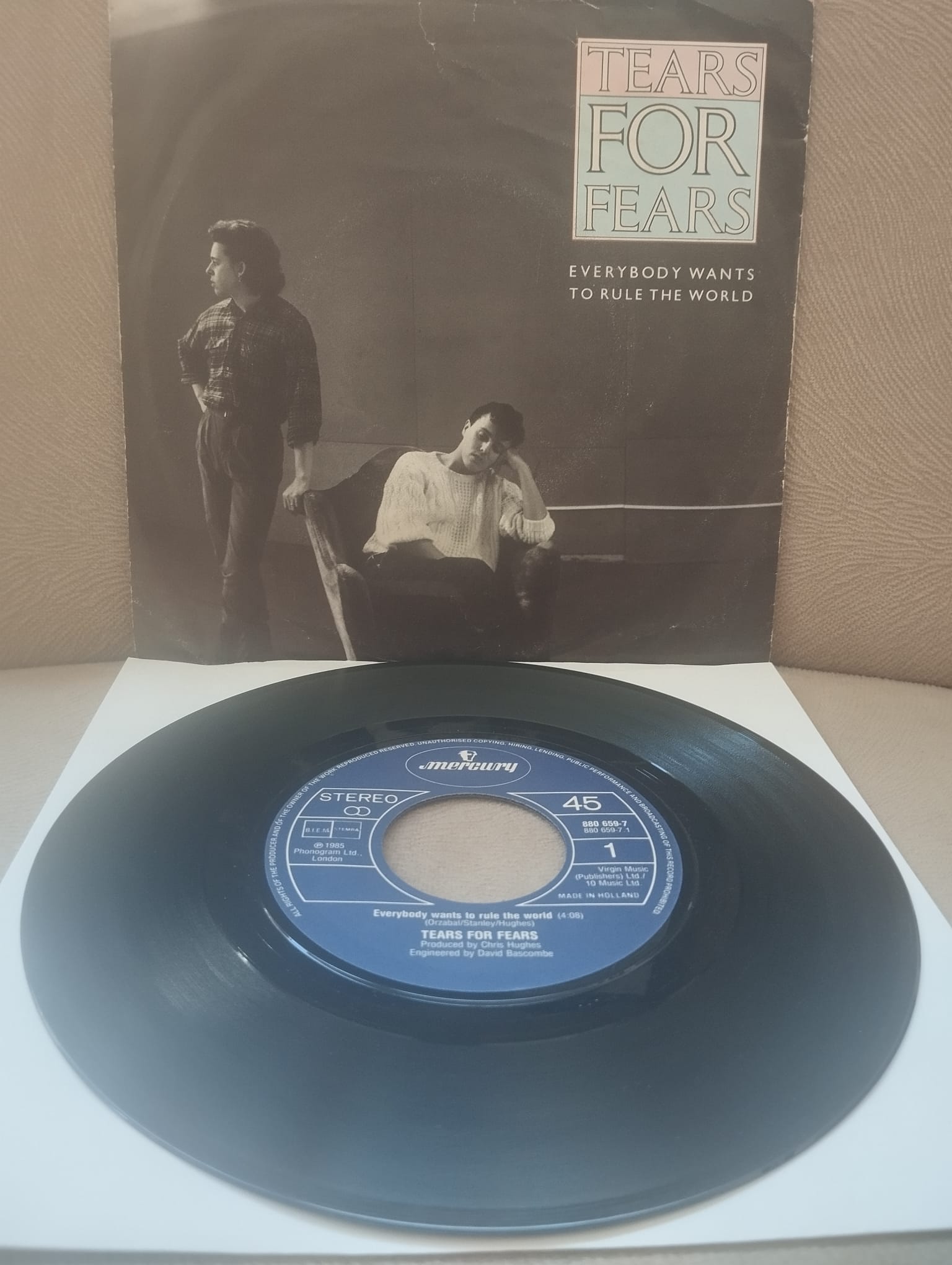 Tears For Fears – Everybody Wants To Rule The World - 1985 Hollanda Basım 45lik Plak-2.EL