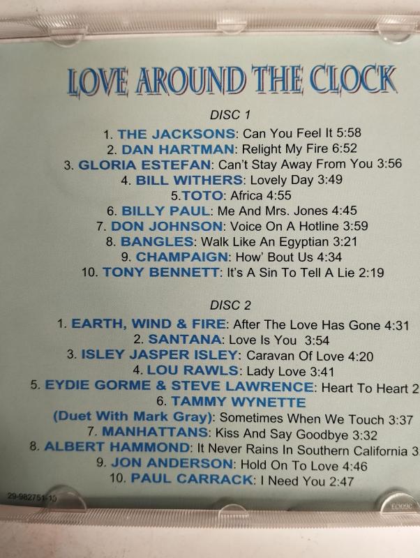 Love Around The Clock (Toto,Santana,Tammy Wynette..) - 1992 Avrupa Basım - 2. El 2xCD Albüm