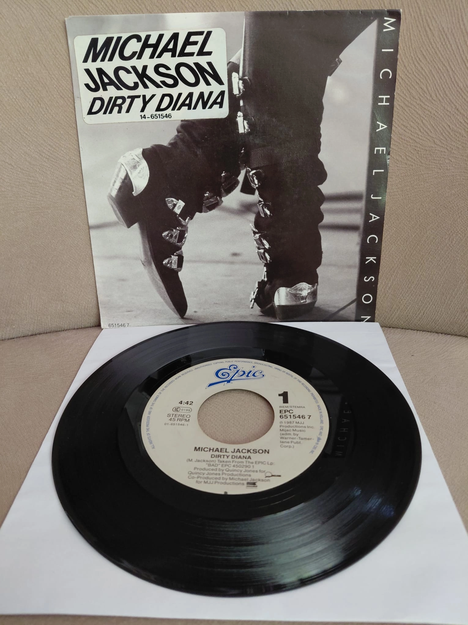 Michael Jackson –  Dirty Diana  - 1988  Hollanda Basım  45lik Plak-2.el