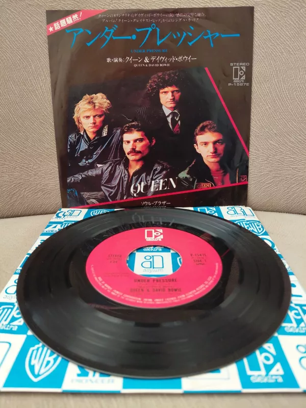 Queen & David Bowie  – Under Pressure - 1981  Japonya  Basım 45lik Plak-2.el