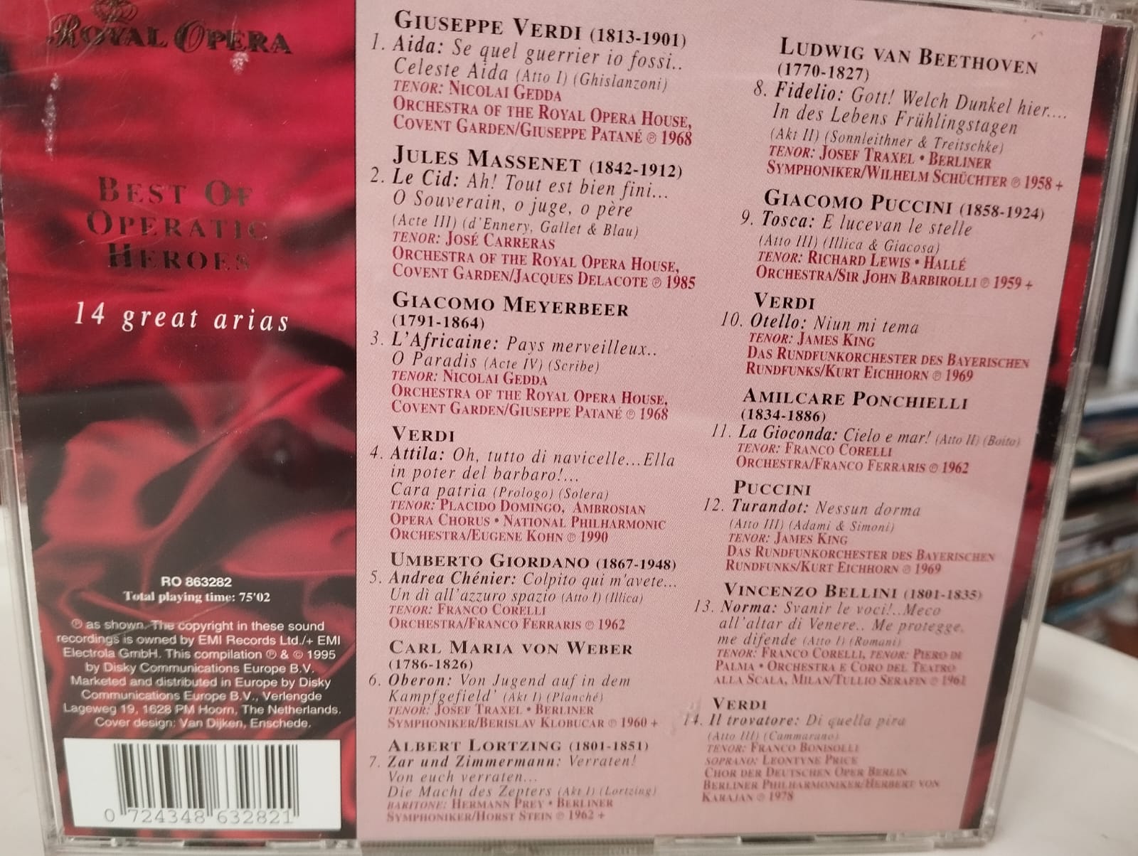 Best of Operatic Heroes / 14 great arias -  Hollanda Basım CD Albüm - 2.El