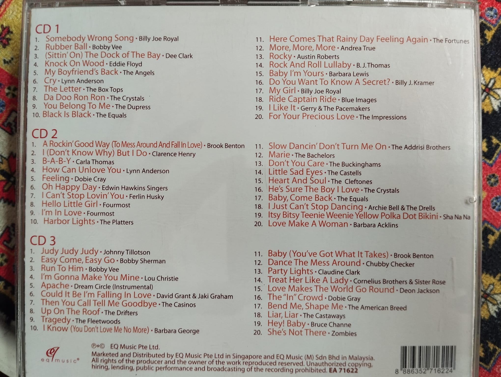 Vol. 4-No.1 Evergreen Hits (Chubby Checker,The Platters,Bobby Vee) - Malezya Basım- 2.El 3xCD Albüm