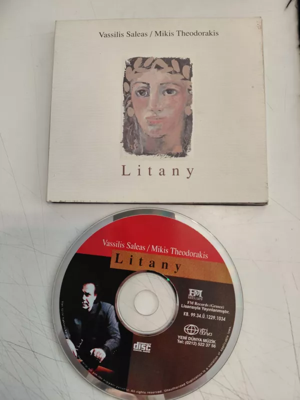Vassilis Saleas / Mikis Theodorakis  –  Litany - 1999 Türkiye   Basım - CD Albüm-2.el