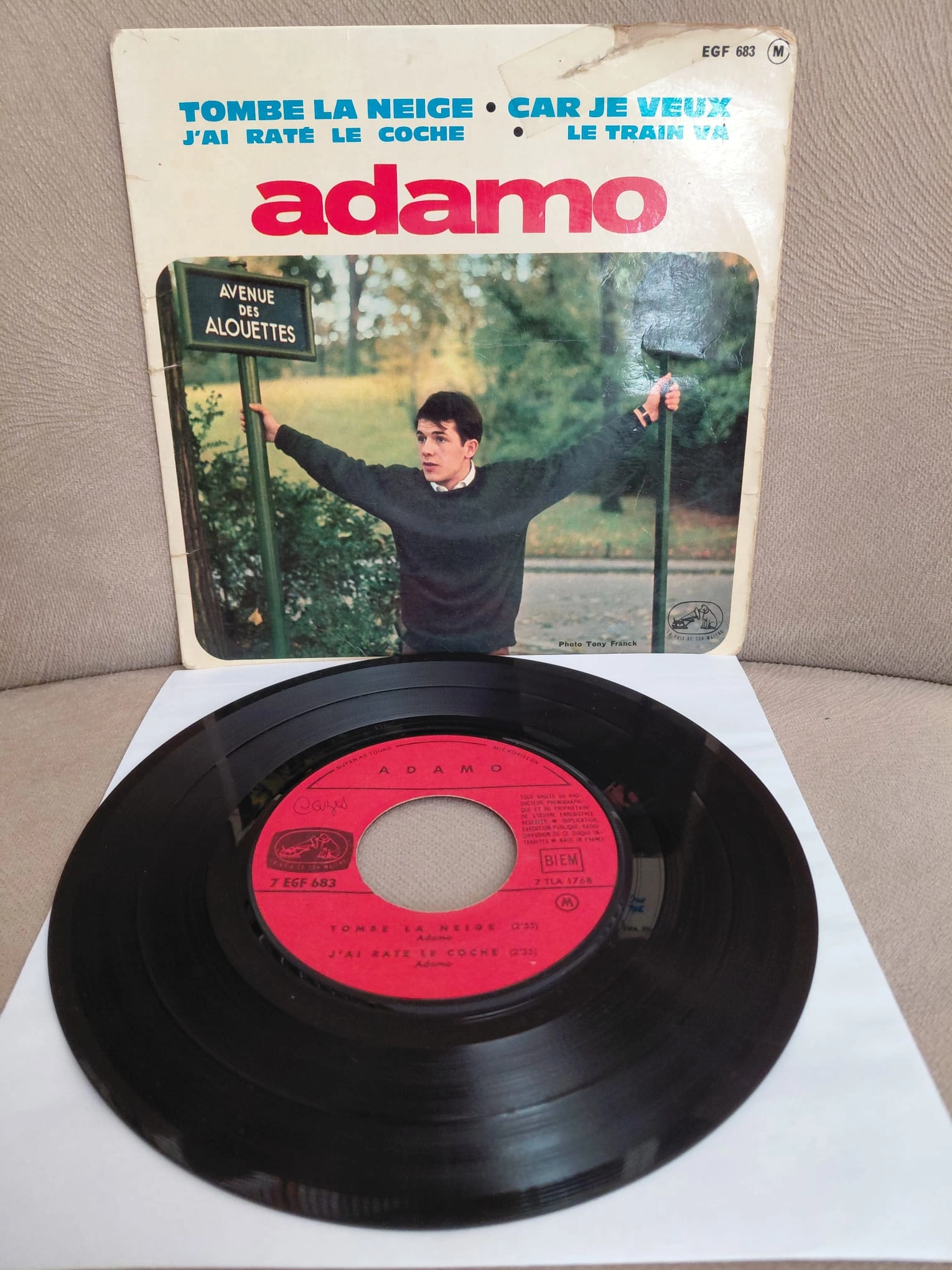 Adamo – Tombe La Neige - 1963 Fransa Basım EP Plak