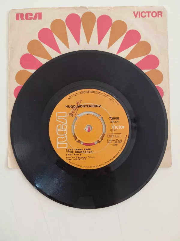 Hugo Montenegro  –  The Godfather (Soundtrack)   - 1972  Türkiye  Basım 45’lik Plak-2.el