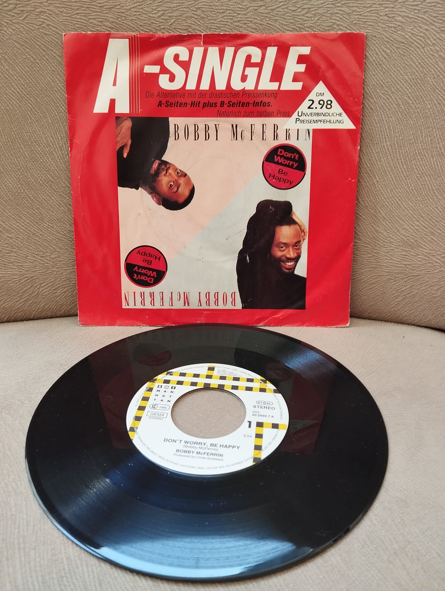 Bobby McFerrin – Don’t Worry - Be Happy!  - 1988 Almanya Basım 45lik Plak-2.el