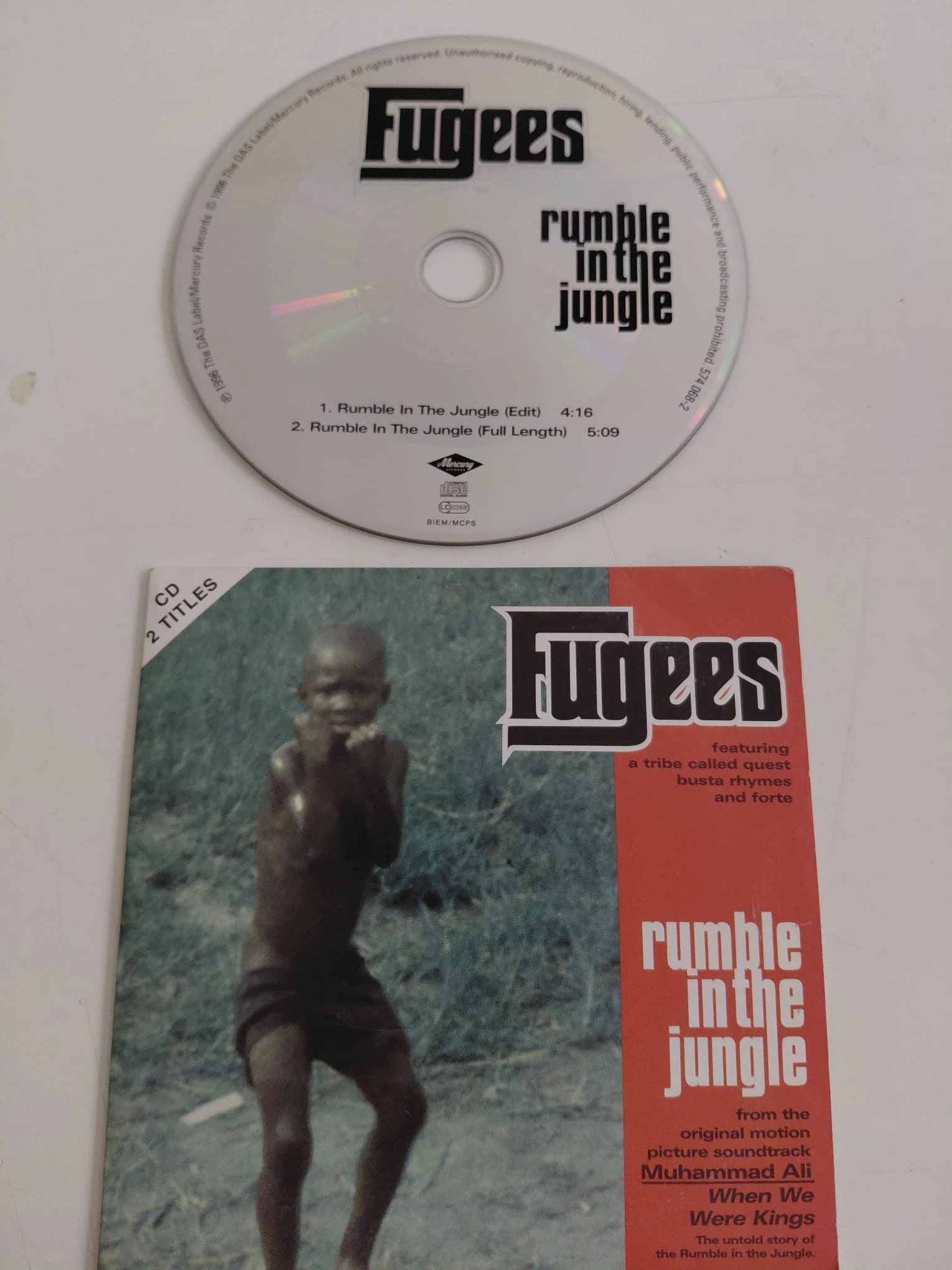 Fugees – Rumble In The Jungle - 1996 Avrupa Basım - CD Single / HipHop-2.el