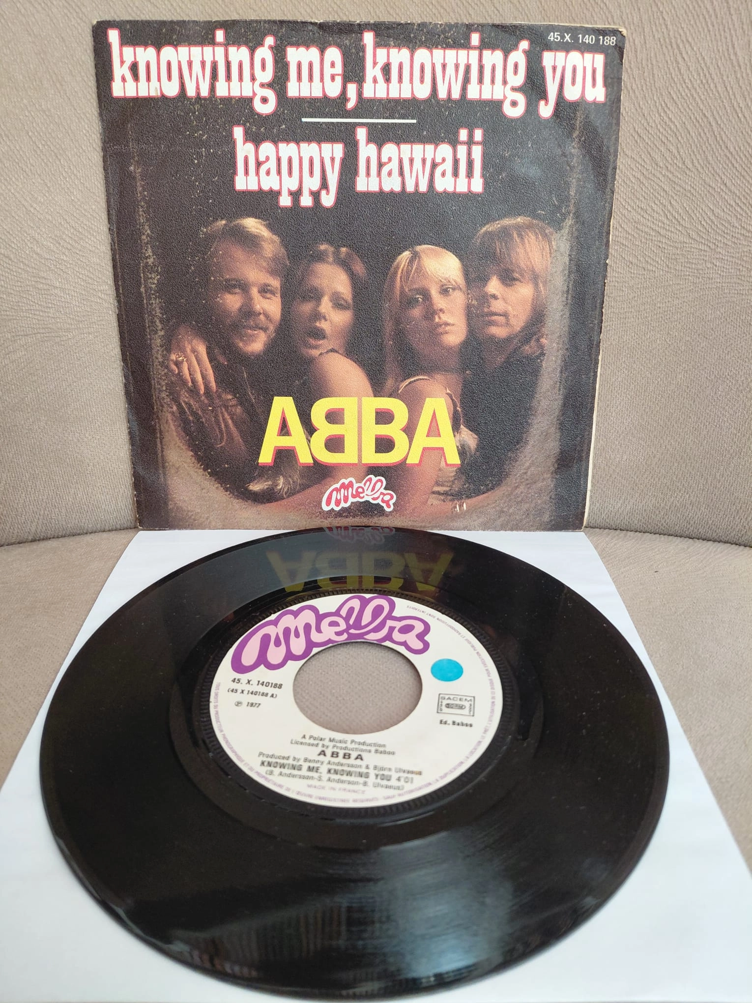 ABBA  – Knowing Me, Knowing You / Happy Hawaii  - 1977  Fransa Basım 45’lik  Plak