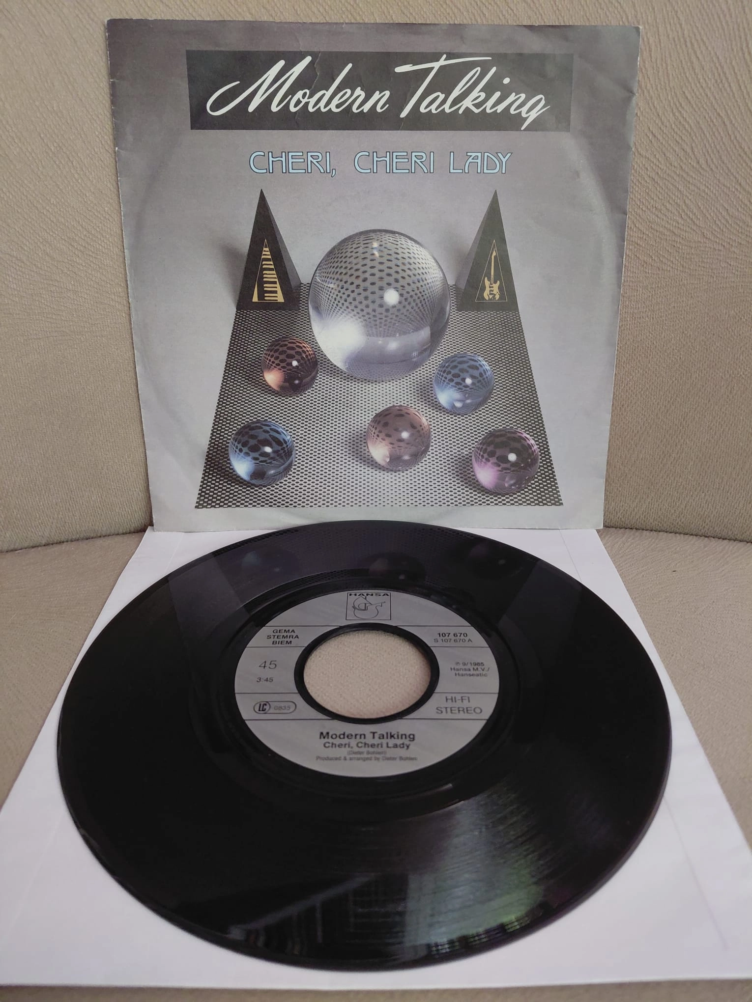 Modern Talking  –  Cheri, Cheri Lady  - 1985  Almanya Basım 45’lik  Plak