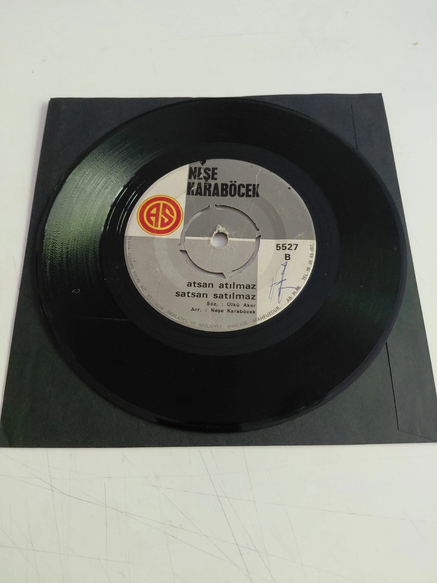 Neşe Karaböcek – Koca Dünya  - 1972 Türkiye Basım 45lik Plak/Kapaksız -2.el