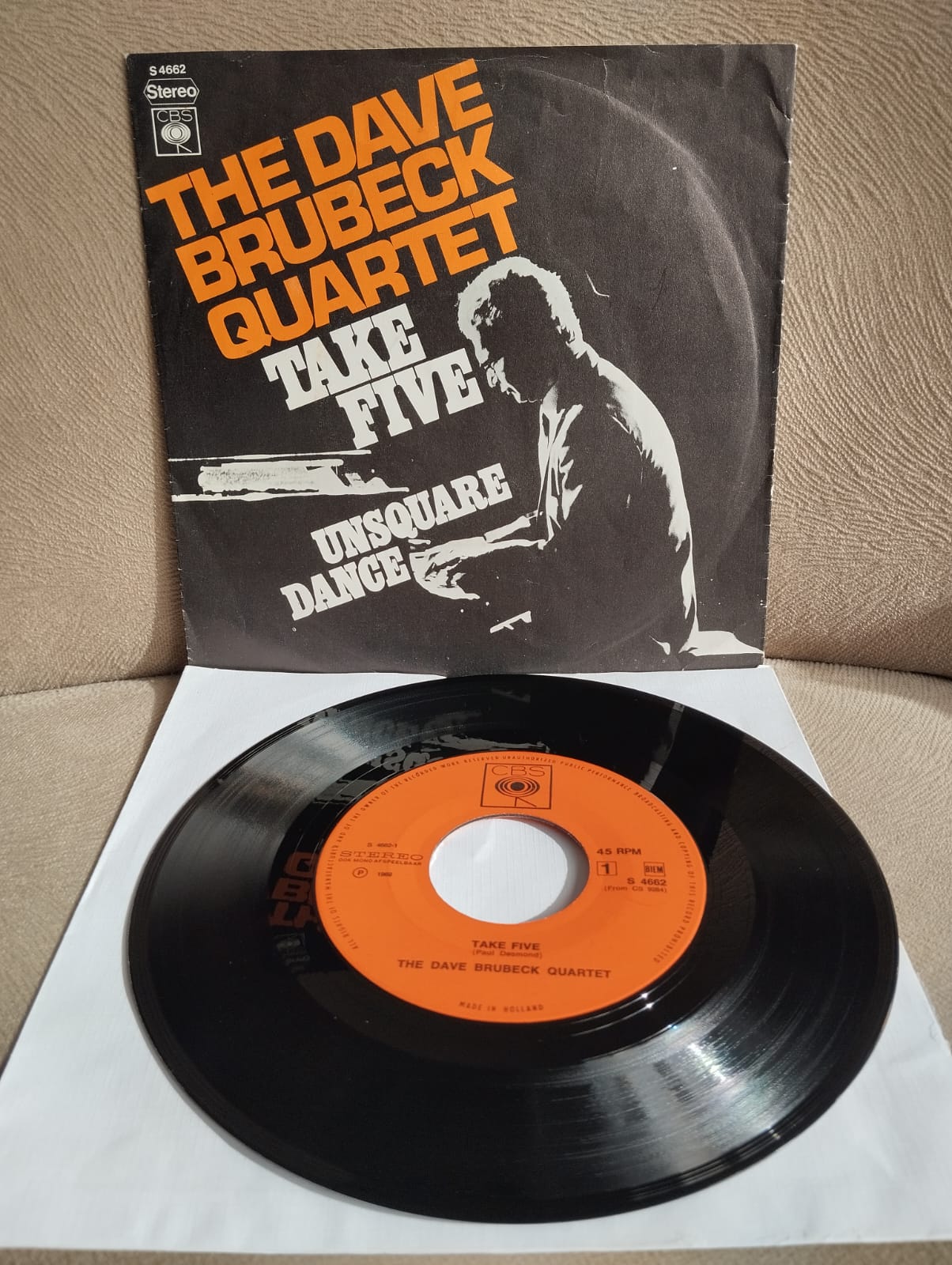 The  DAVE BRUBECK  Quartet – Take Five / Unsquare Dance  - 1969  Hollanda Basım 45 lik Plak-2.EL