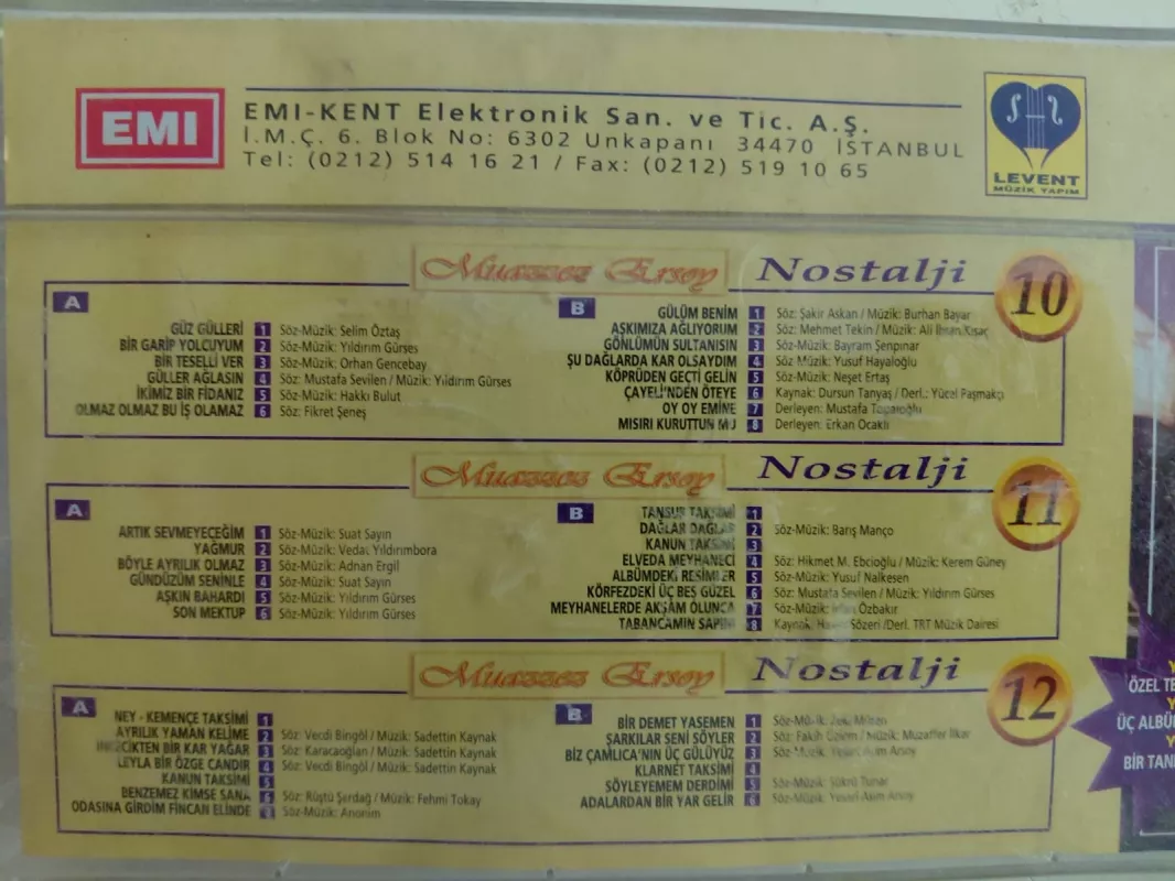 Muazzez Ersoy – Nostalji 10-11-12 - 2000 Türkiye Basım  Kaset-2.EL