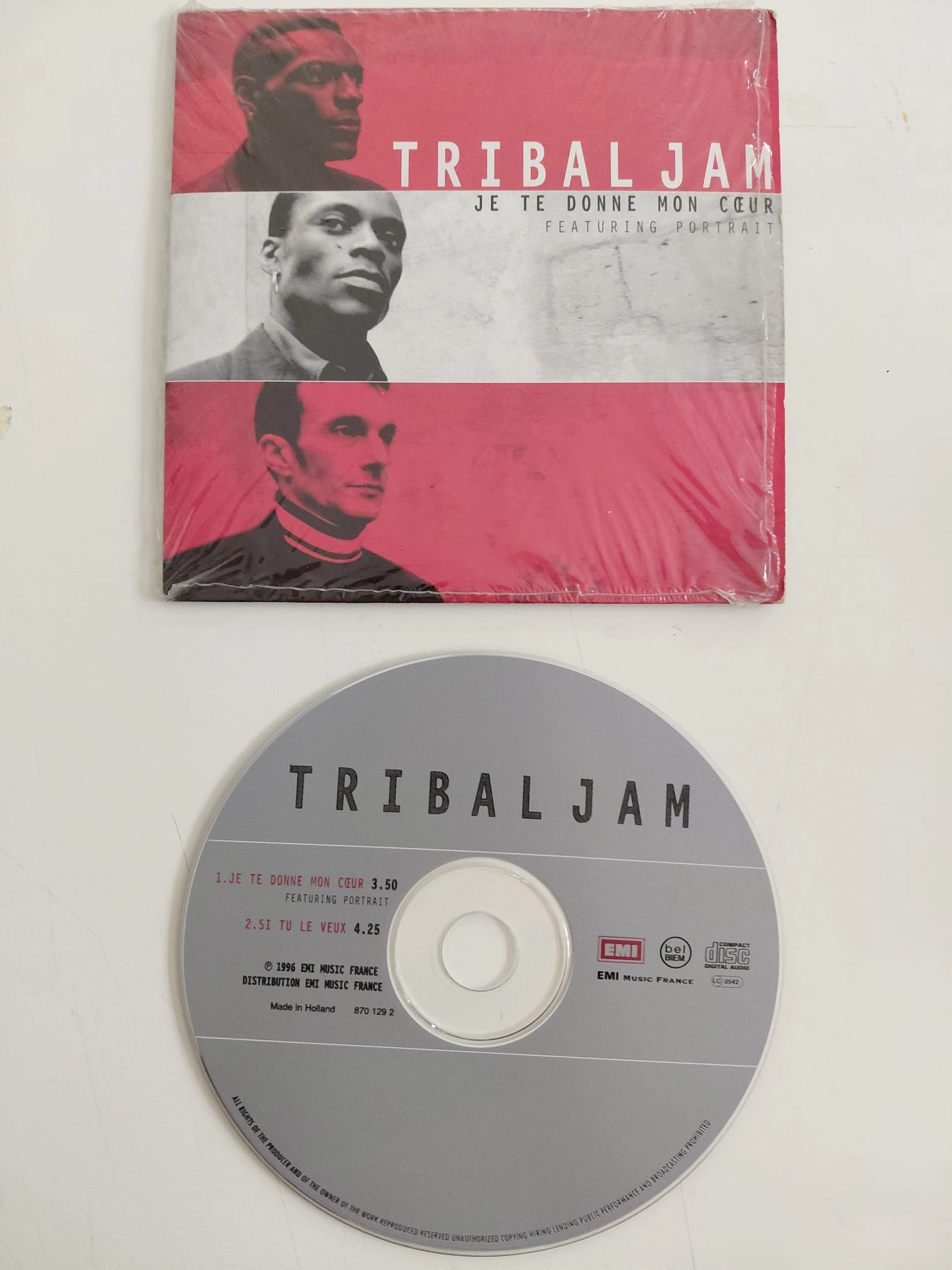 Tribal Jam Featuring Portrait – Je Te Donne Mon Cœur - 1996  Fransa Basım - CD Single-2.el