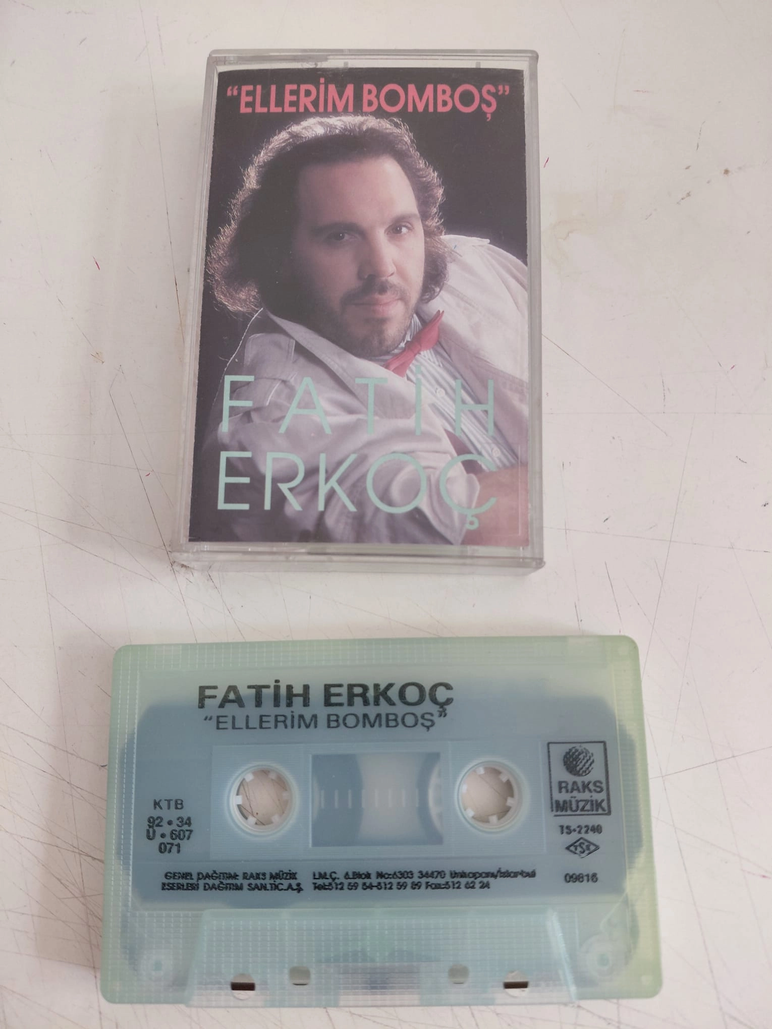 Fatih Erkoç – Ellerim Bomboş - 1992 Türkiye Basım Kaset Albüm-2.el