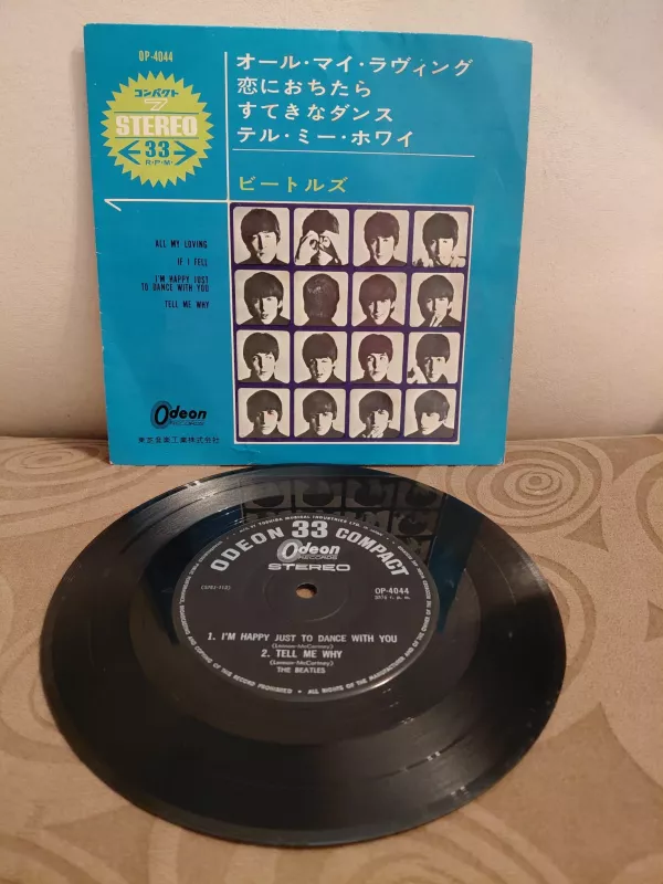 THE BEATLES  - All My Loving - 1965 Japonya  Basım 4 parçalık EP Plak (Odeon)-2.el