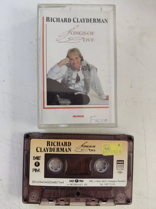 Richard Clayderman – Songs Of Love - 1988 Türkiye Basım Kaset Albüm-2.el