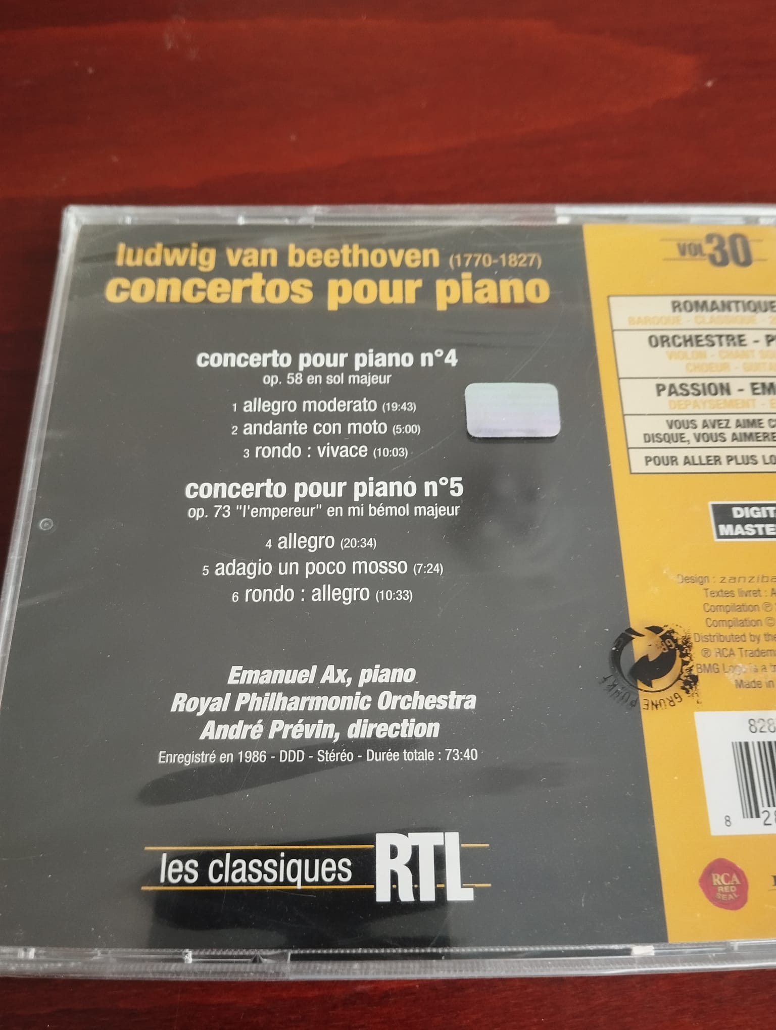 Beethoven Concertos – Concerto n.5 I’empereur concerto n’4 -  2003 Avrupa Basım CD Albüm /Ambalajlı