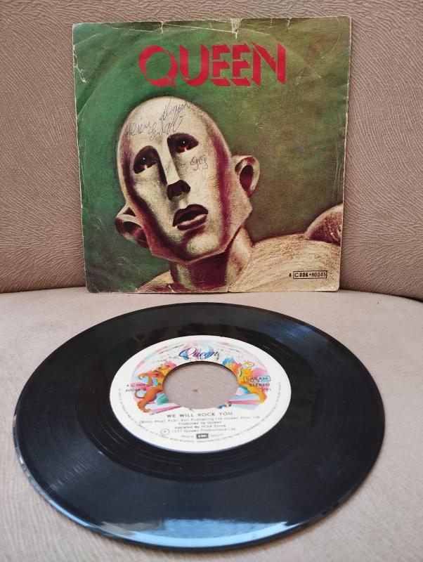 QUEEN - We Are The Champions / We Will Rock You - 1977 Belçika Basım 45lik Plak-2.el