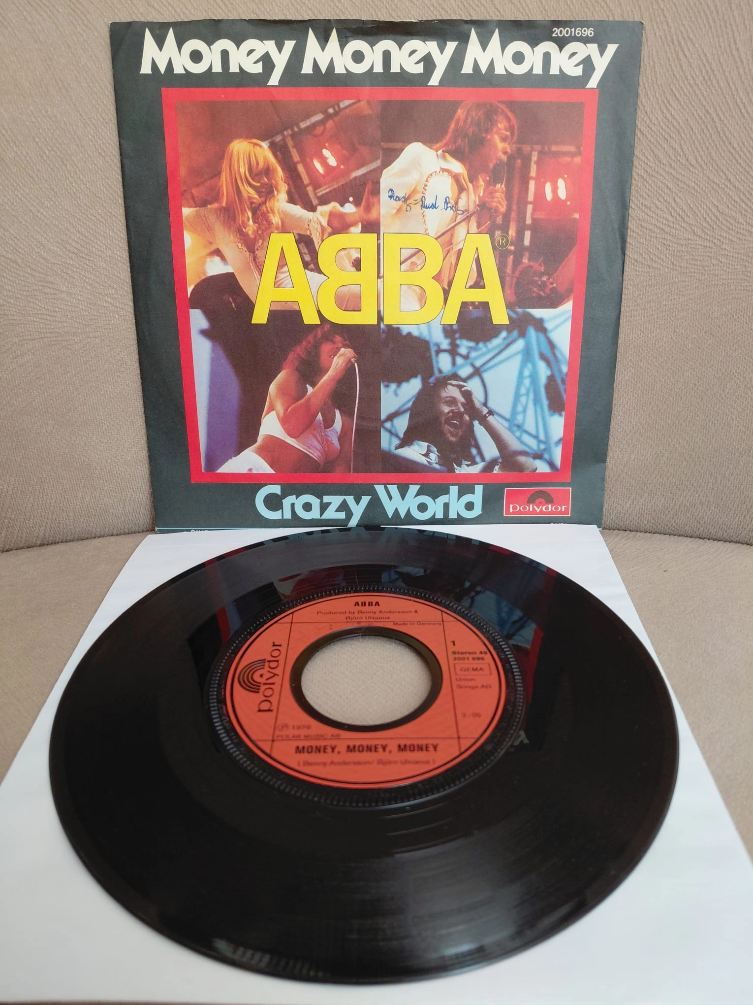 ABBA  – Money Money Money / Crazy World  - 1976  Almanya Basım 45’lik  Plak