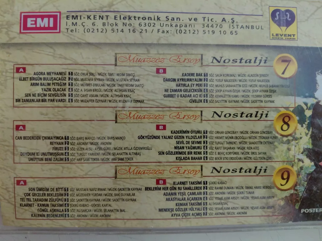 Muazzez Ersoy – Nostalji  7-8-9  - 2000 Türkiye Basım  Kaset-2.EL