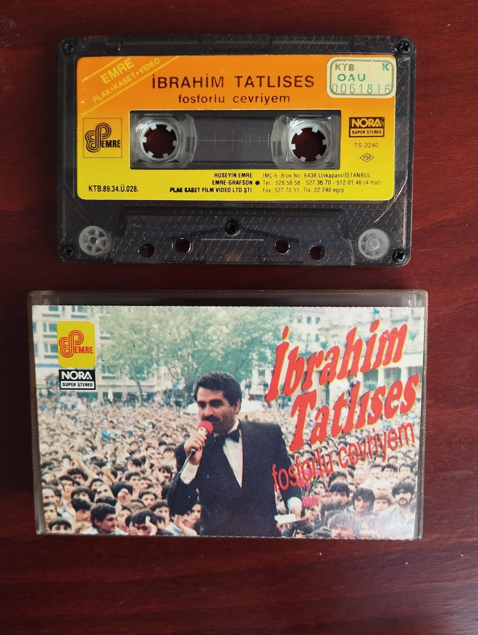 İbrahim Tatlıses ‎– Fosforlu Cevriyem -  1989 Türkiye Basım Kaset Albüm/ Emre Kasetçilik-2.el