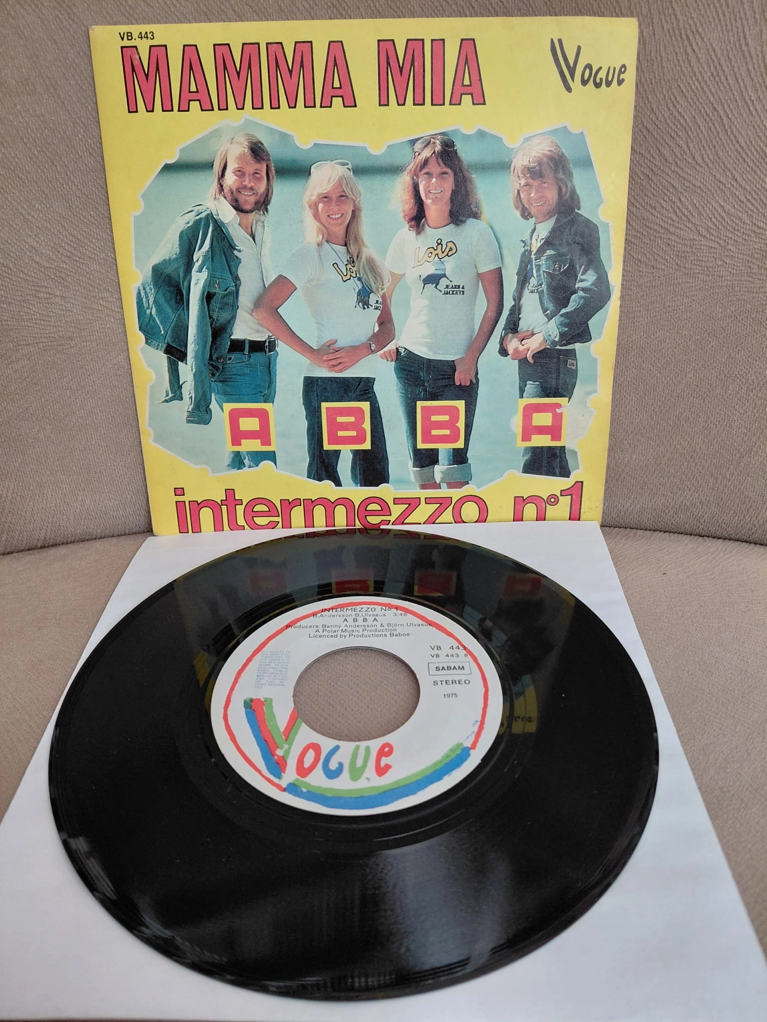 ABBA  –  Mamma Mia - 1975  Almanya Basım 45’lik  Plak