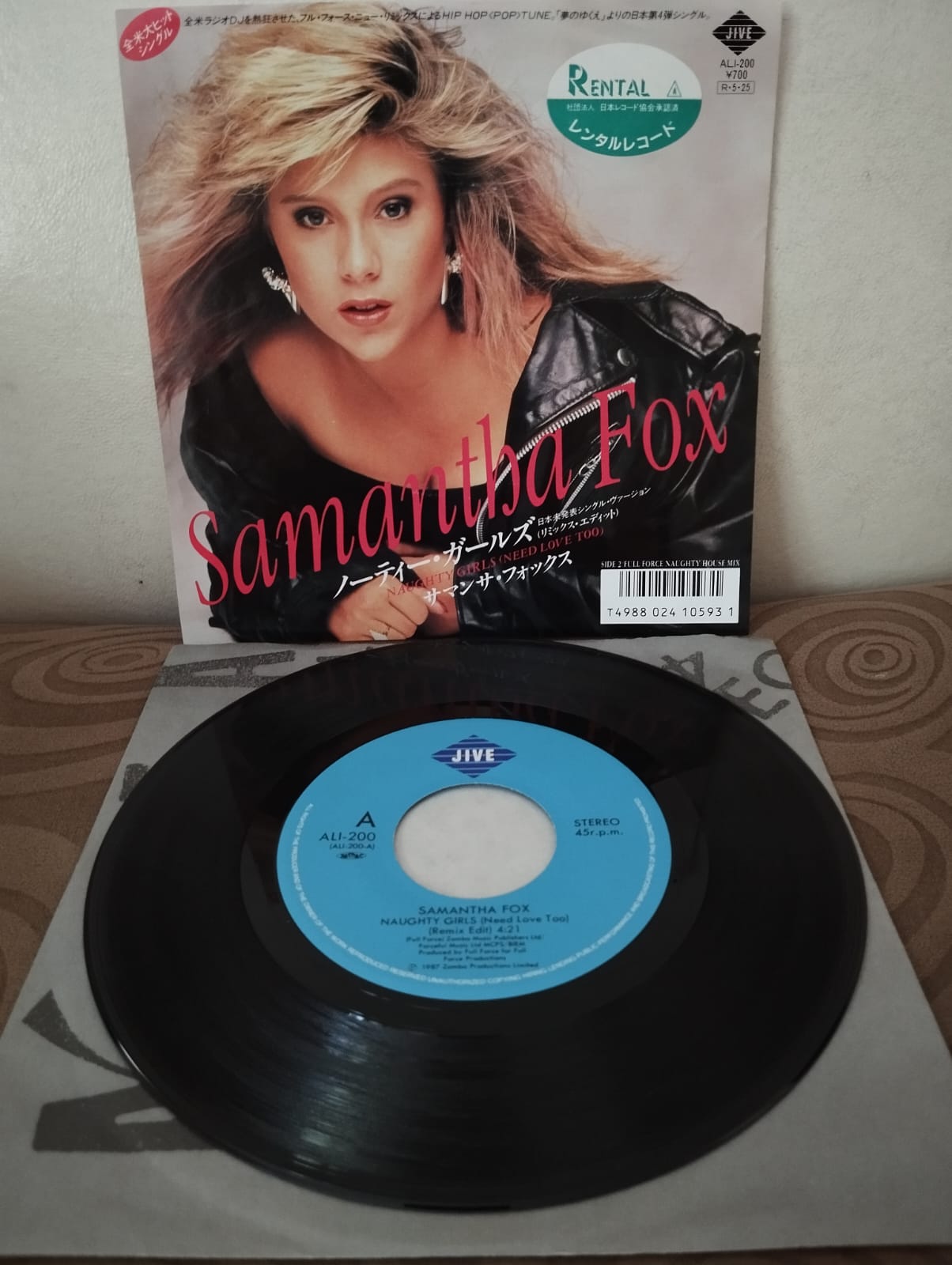 Samantha Fox  ‎– Naughty Girls (Need Love Too)  - 1988 Japonya  Basım 45lik Plak-2.El