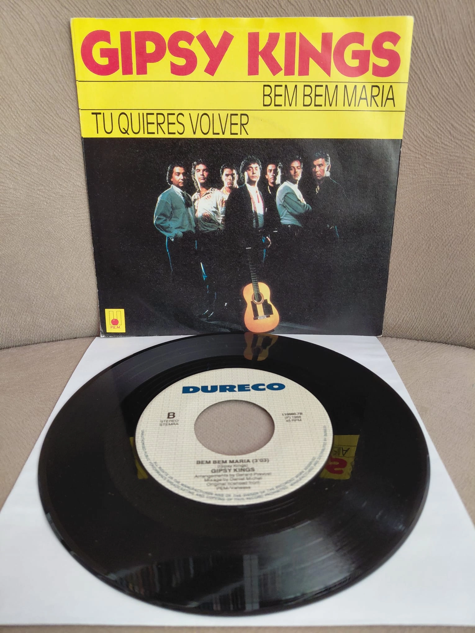 Gipsy Kings  –  Bem Bem Maria / Tu Quieres Volver - 1988  Hollanda Basım 45’lik  Plak-2.EL