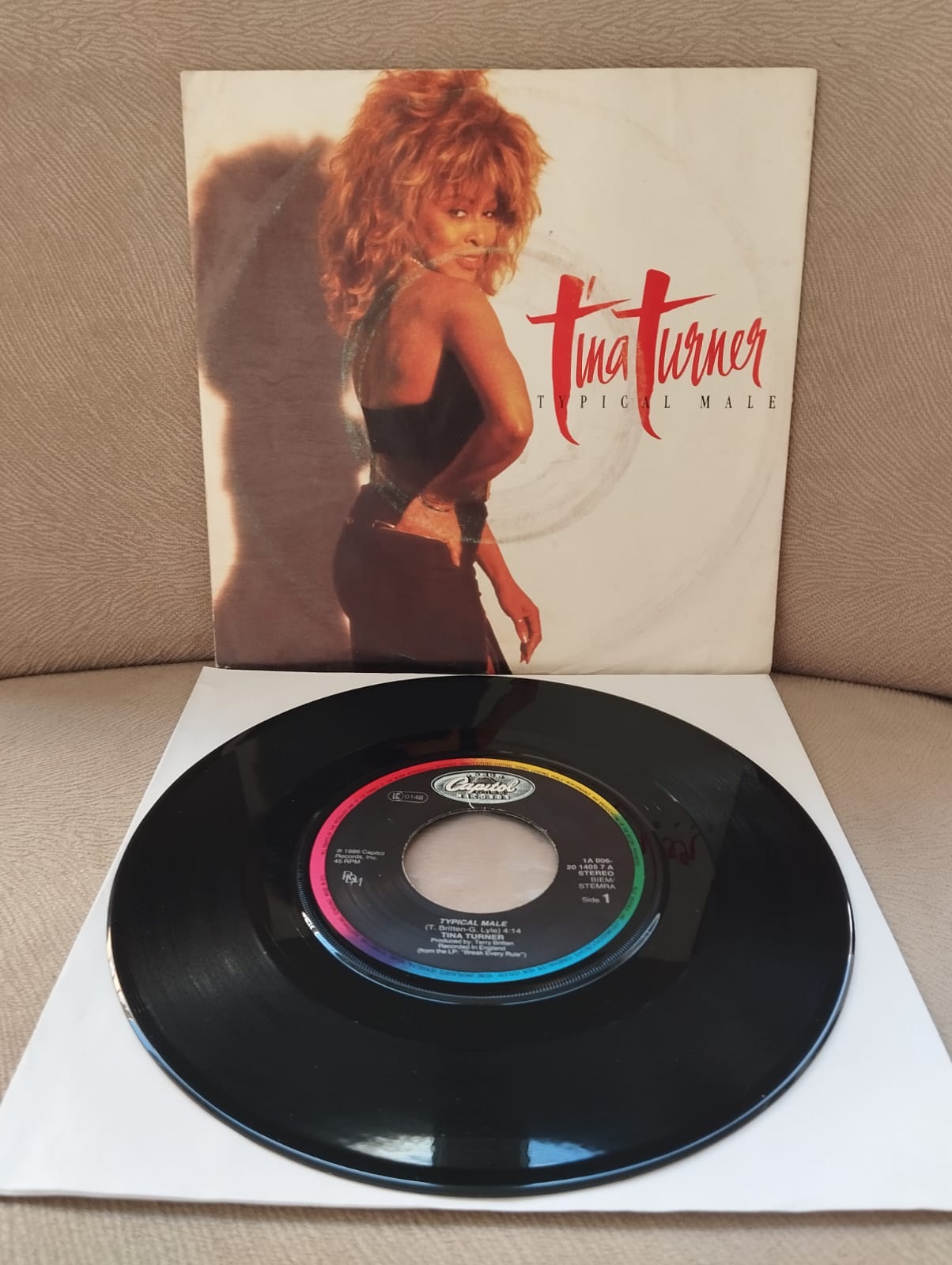 Tina Turner – Typical Male - 1986 Avrupa Basım 45 LİK PLAK-2.EL