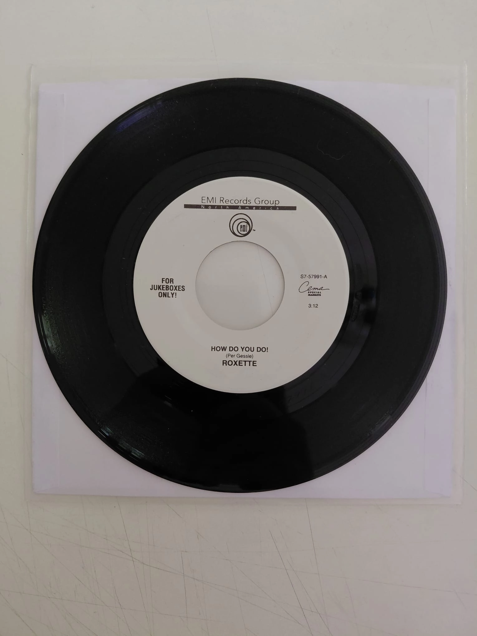 Roxette  – How Do You Do -  1992 USA Basım 45lik Plak/ Kapaksız-2.el