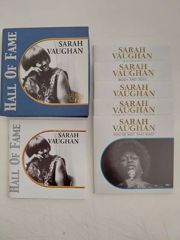 Sarah Vaughan  – Hall Of Fame – 2002  Avrupa Basım - 5xCD Box Set-2.el
