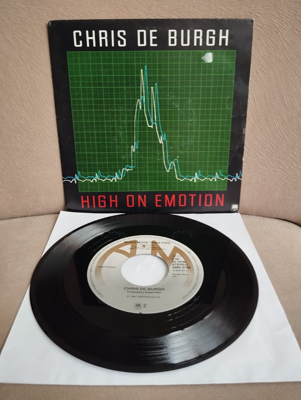 CHRIS DE BURGH - HIGH ON EMOTION 1984 HOLLANDA BASIM 45 LİK PLAK-2.EL