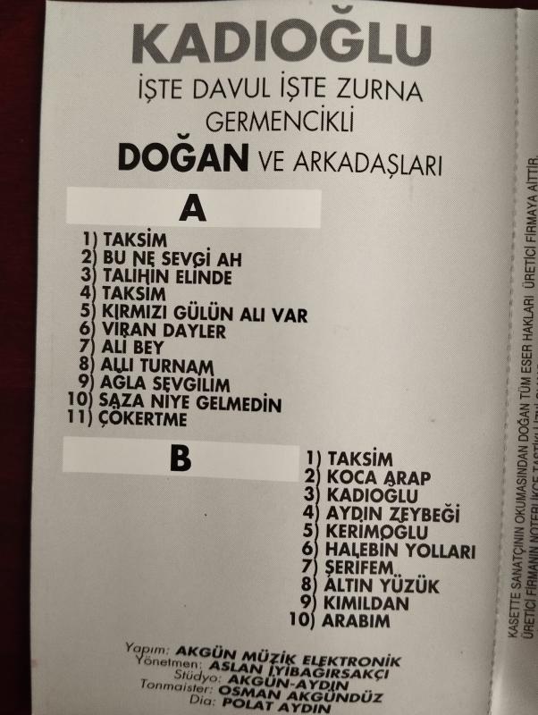 Germencikli Doğan ve Arkadaşları -  Türkiye Basım Kaset Albüm/Uzelli -2.EL