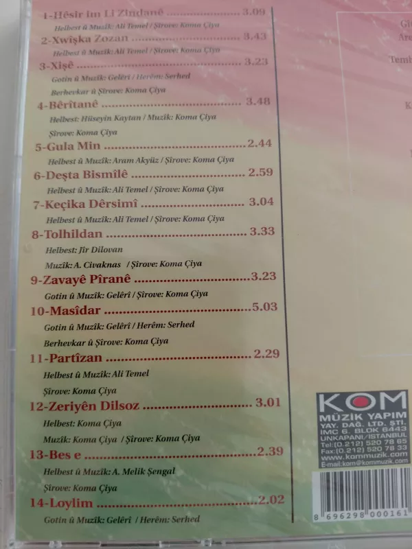 KOMA ÇİYA - Dilana Besinor  - Türkiye Basım CD Albüm ( Açılmamış Ambalajında)