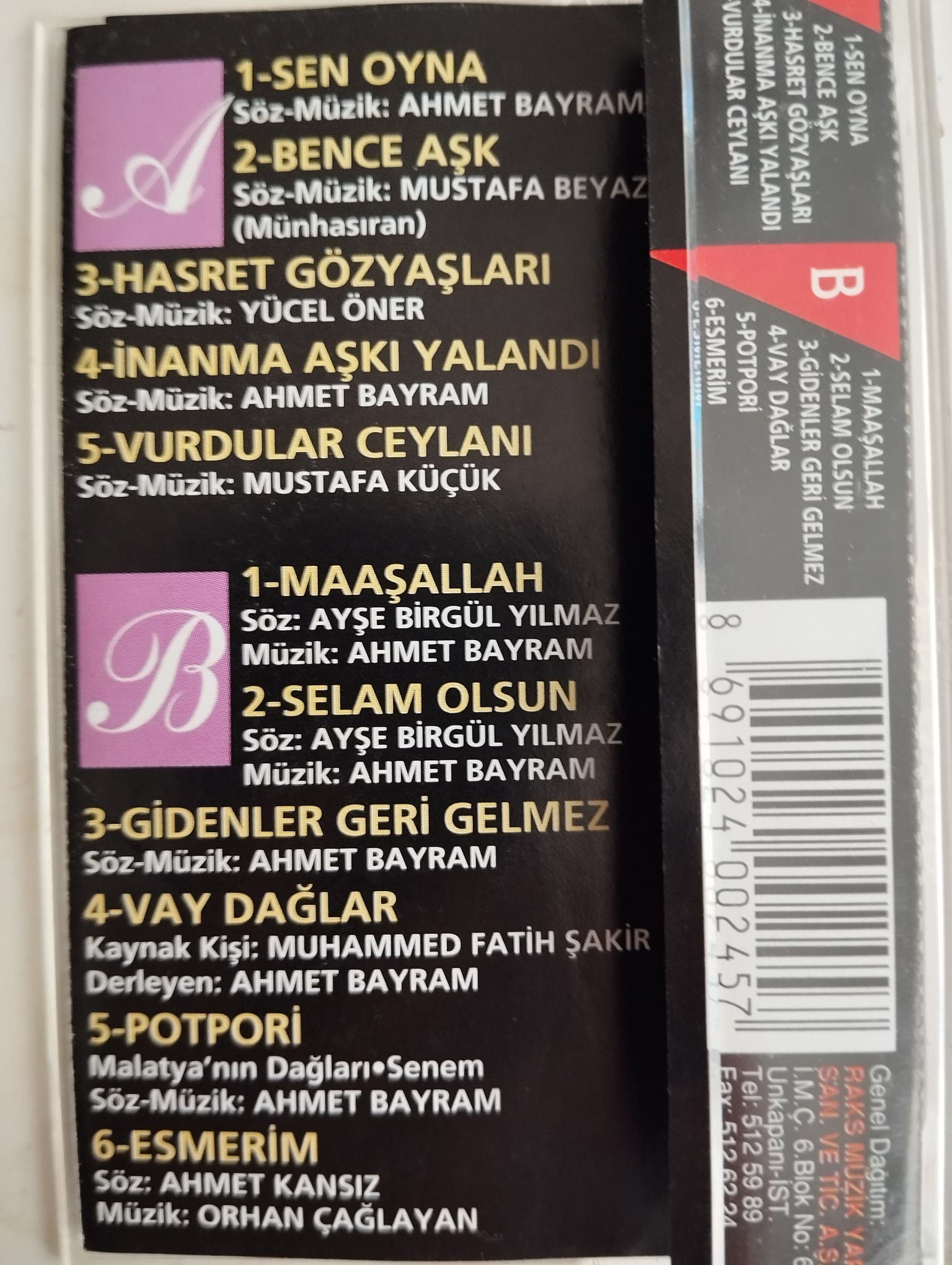 Ahmet Bayram – Sen Oyna  - 1995 Türkiye Basım Kaset-2.EL