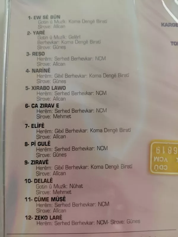 KOMA DENGE BIRATÎ - NARÎNÊ  - Türkiye Basım CD Albüm ( Açılmamış Ambalajında)