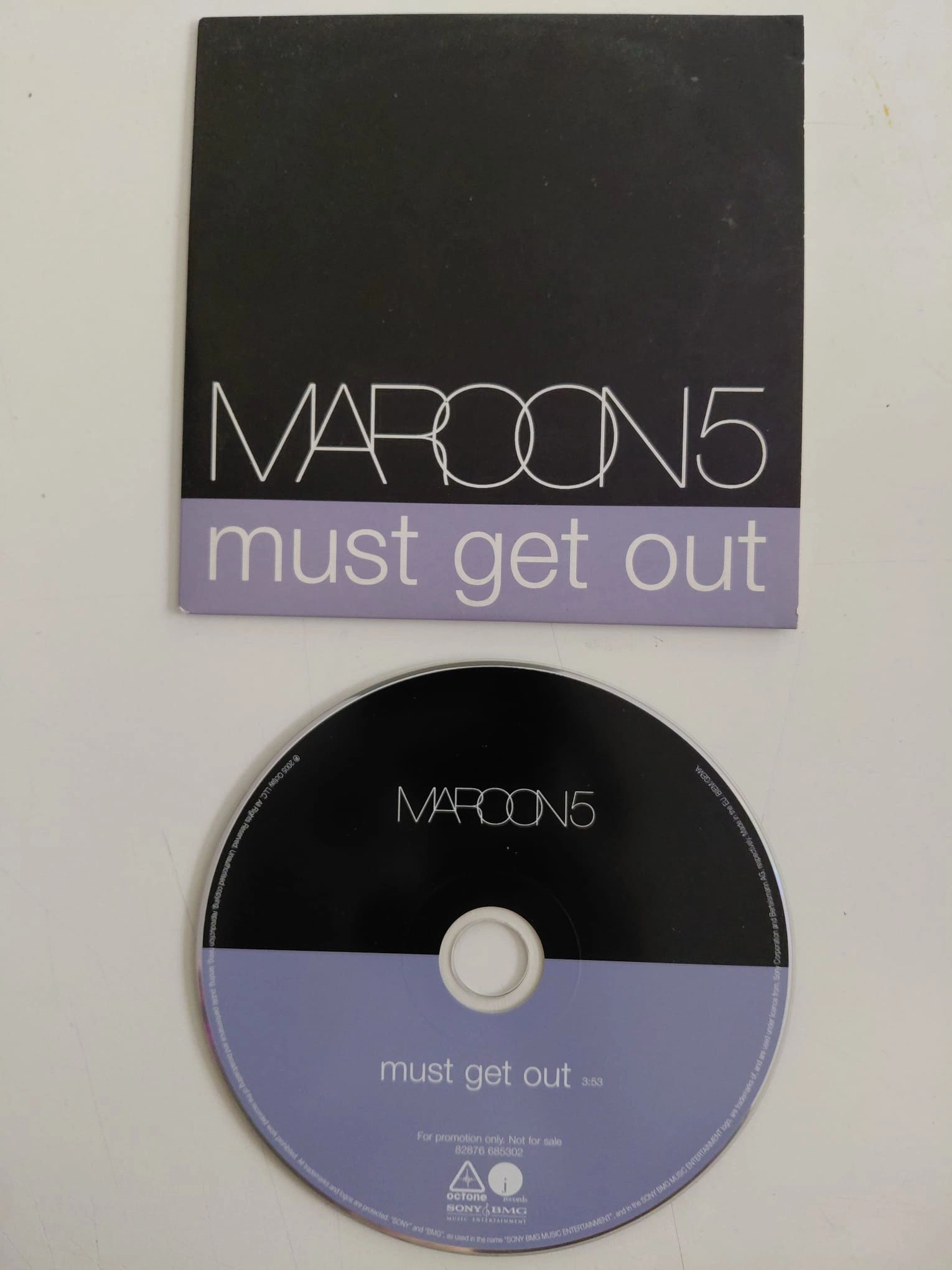Maroon 5  –  Must Get Out -  2005  Avrupa Basım - CD, Single, Promo-2.el