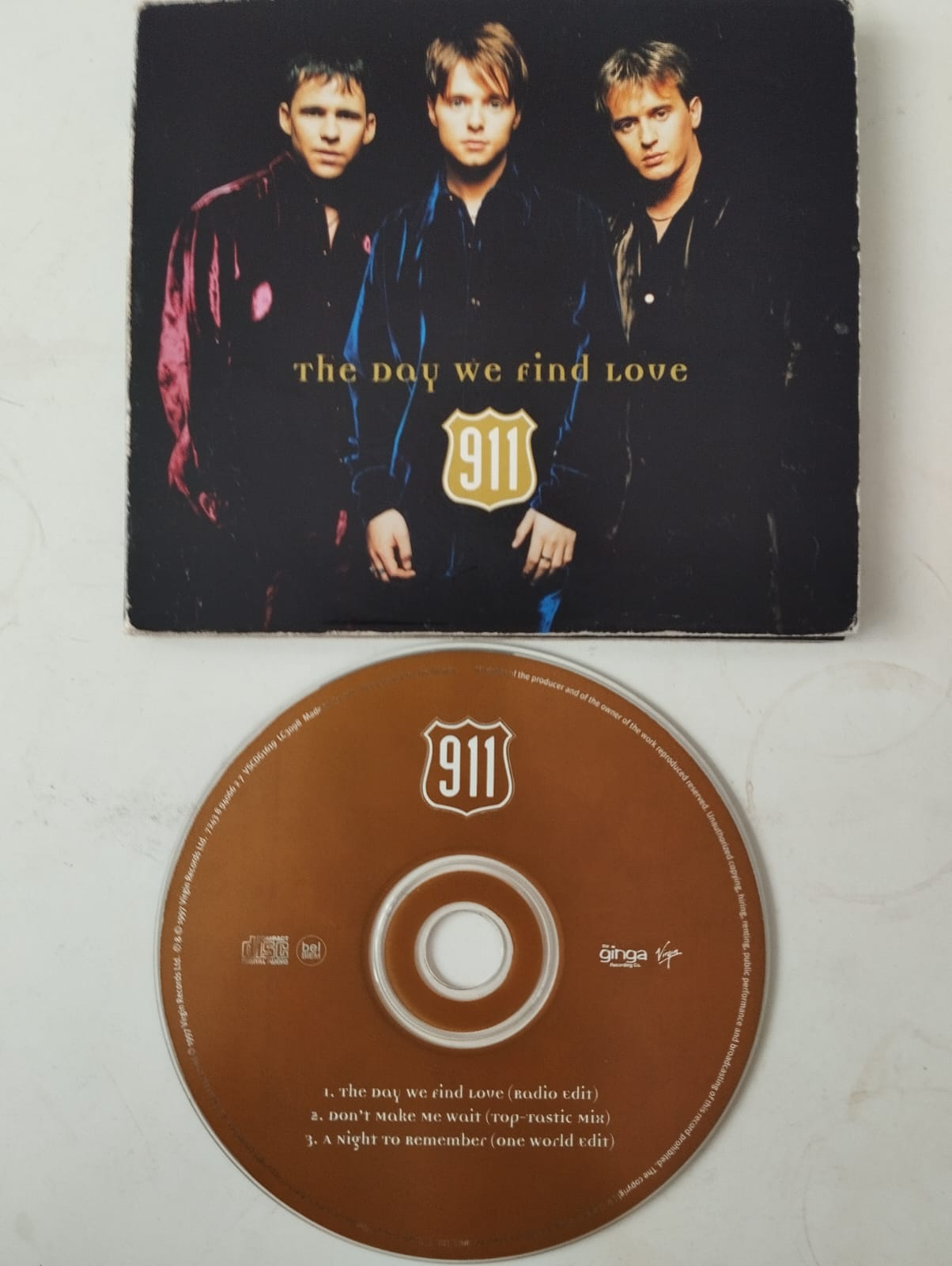 911 – The Day We Find Love -  1997 Avrupa Basım CD, Single ,Promo  - 2.El