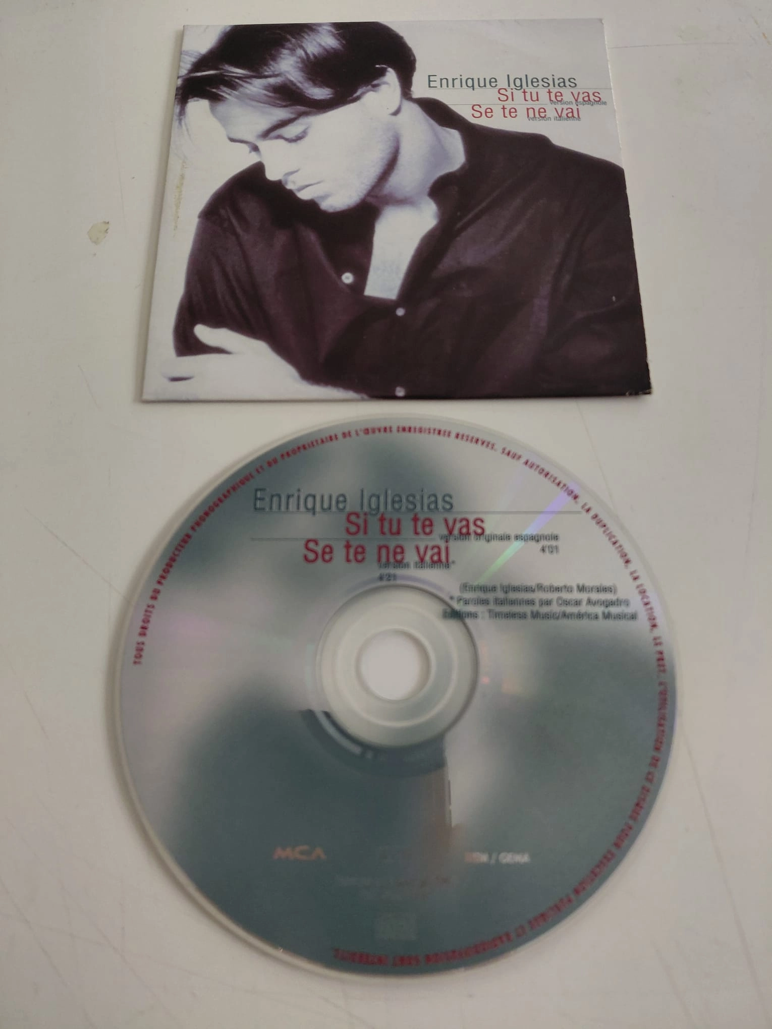 Enrique Iglesias – Si Tu Te Vas / Se Te Ne Vai -  1996  Fransa Basım - CD Single-2.el