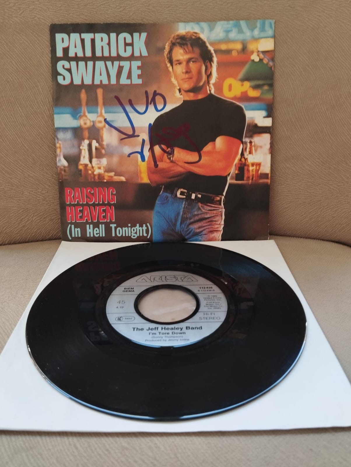 Patrick Swayze – Raising Heaven (In Hell Tonight)  - 1989  Almanya Basım 45 lik Plak-2.EL