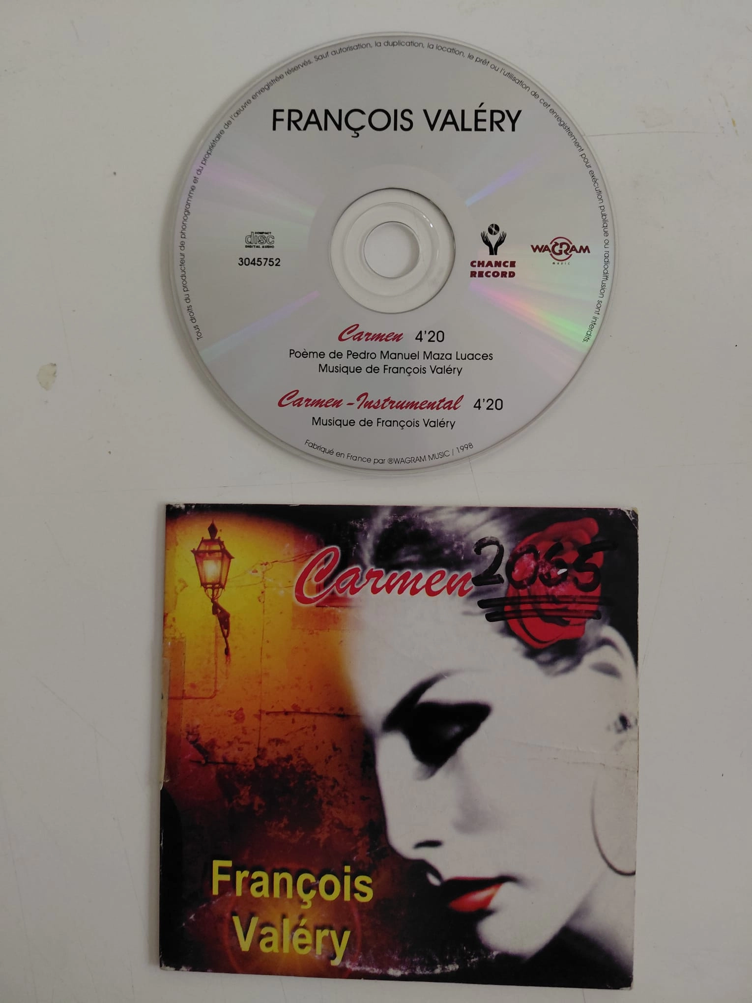 François Valéry  –  Carmen -  1998  Fransa Basım - CD Single-2.el