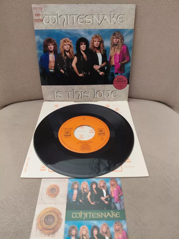 WHITESNAKE ‎– Is This Love (Edit. Version) - 1987 Japonya Basım 45lik Plak / Poster Kapak-2.el
