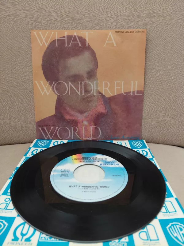 Louis Armstrong – What A Wonderful World -1988 Japonya Basım Tek Taraflı 45lik Plak / Promo-2.el