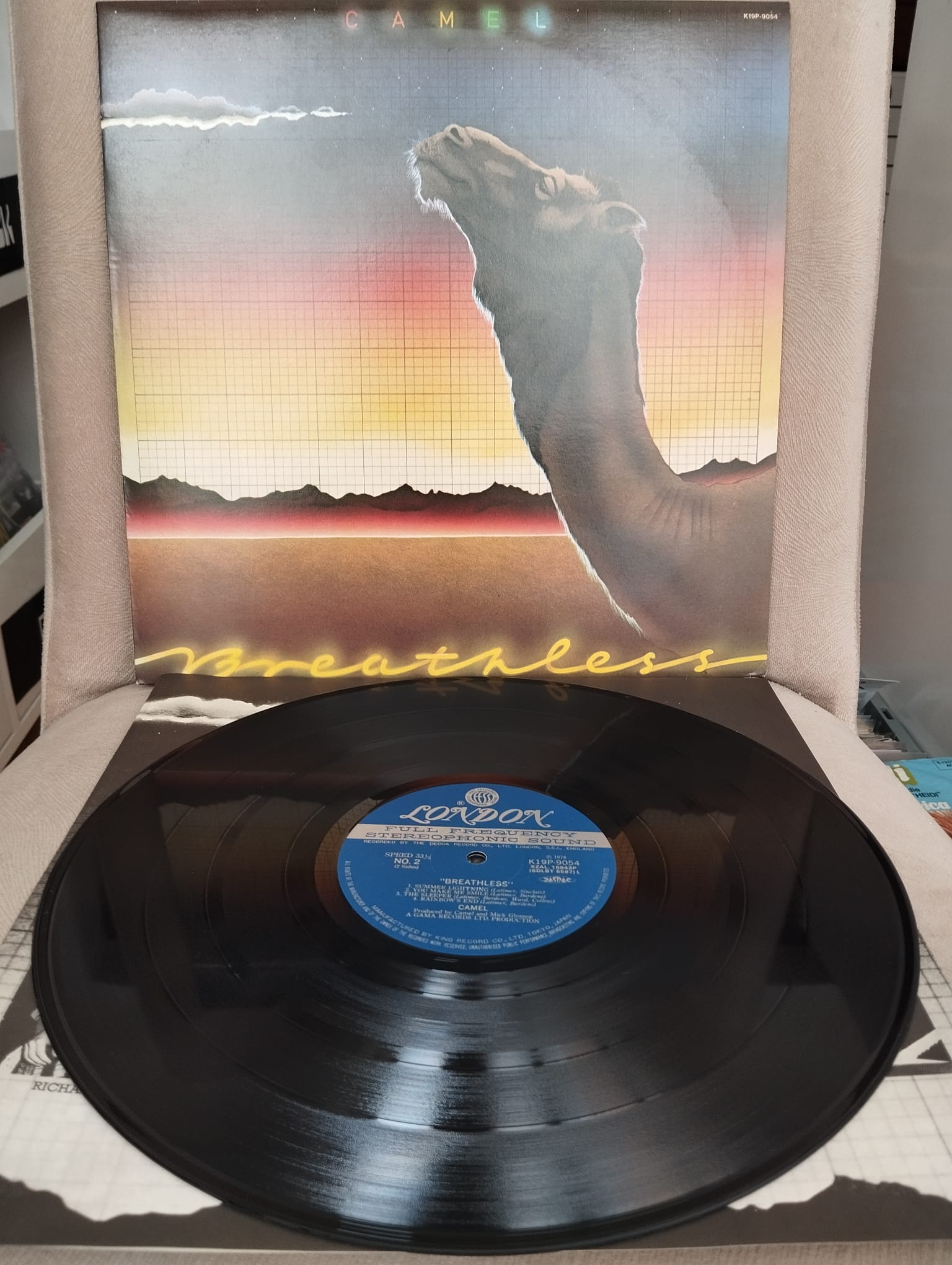 Camel – Breathless - 1978 Japonya Basım 33 Lük LP Albüm Plak-Obi’siz-2.EL