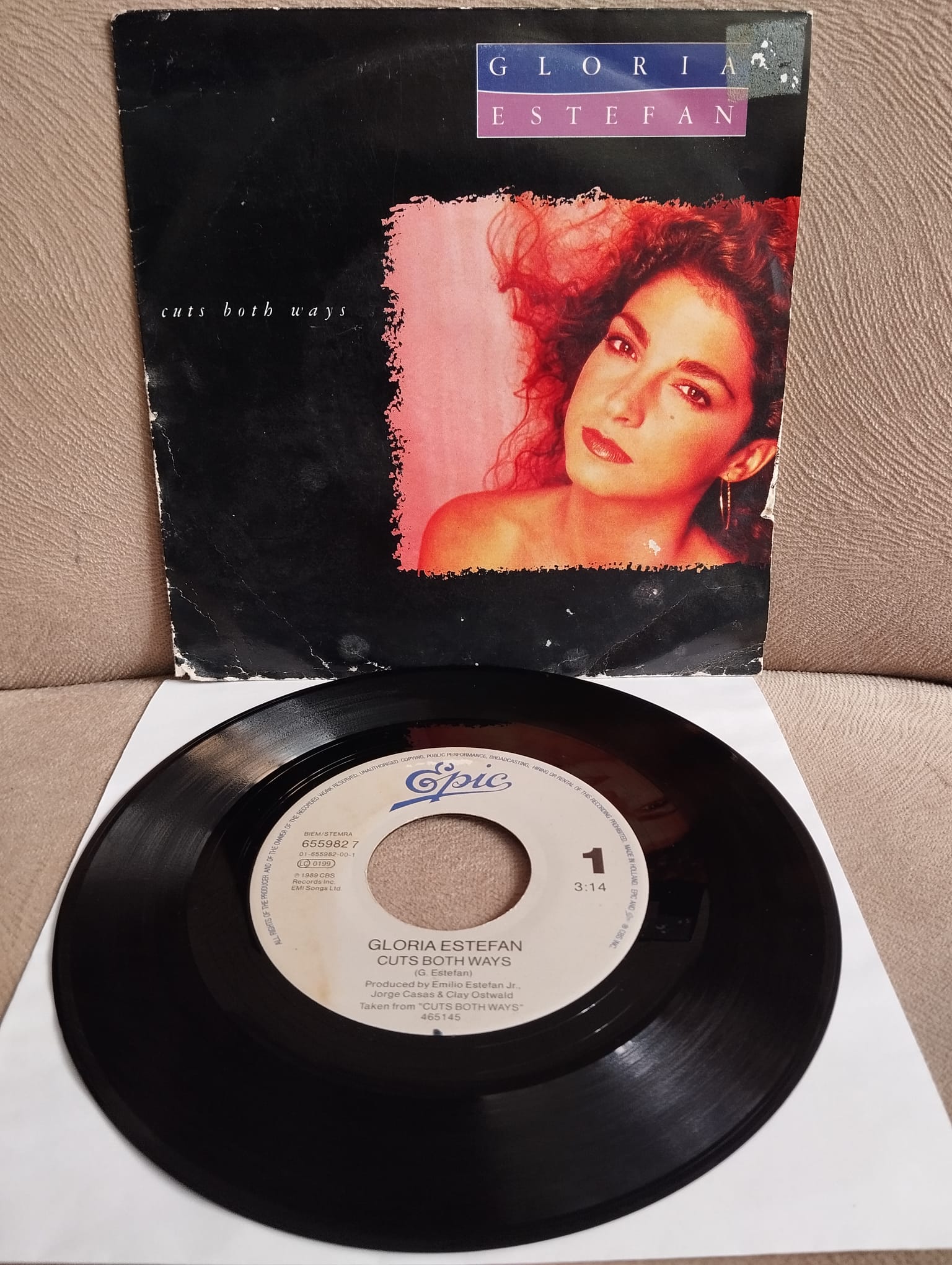 Gloria Estefan – Cuts Both Ways  - 1990 Hollanda Basım 45 lik Plak