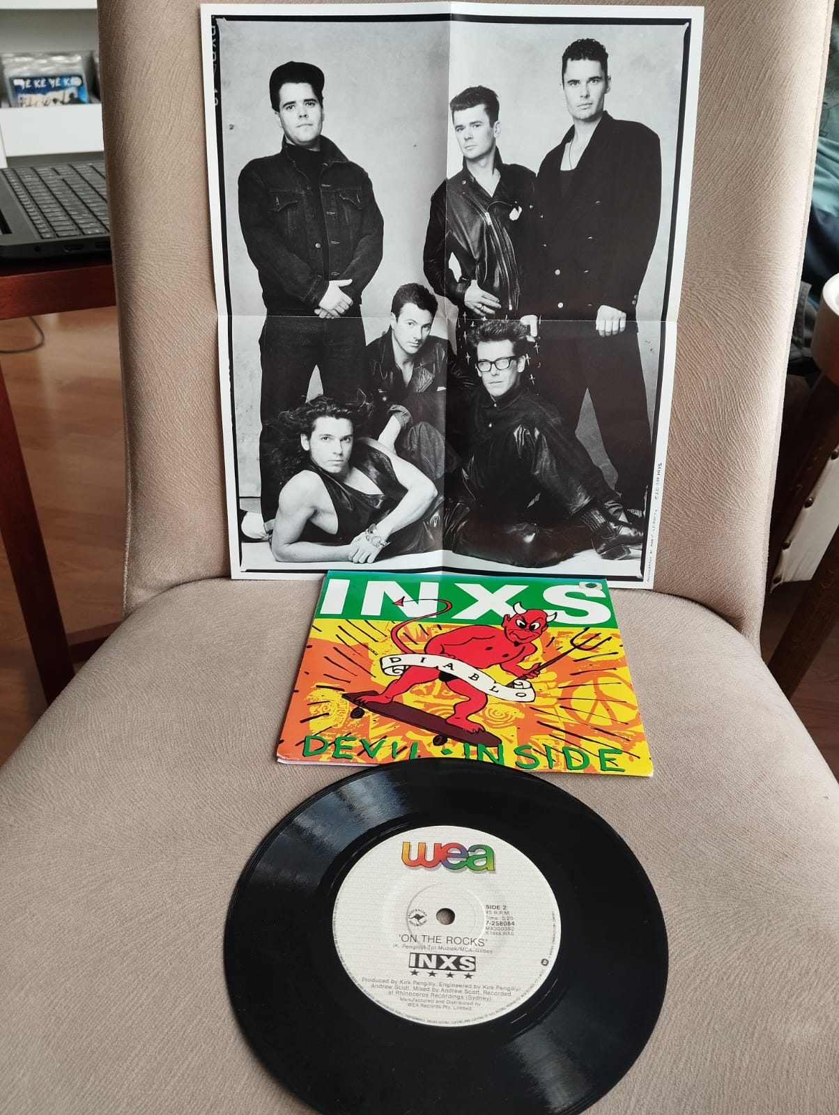 INXS –  Devil Inside  - 1988 Fransa Basım 45 lik Plak/Posterli-2.EL