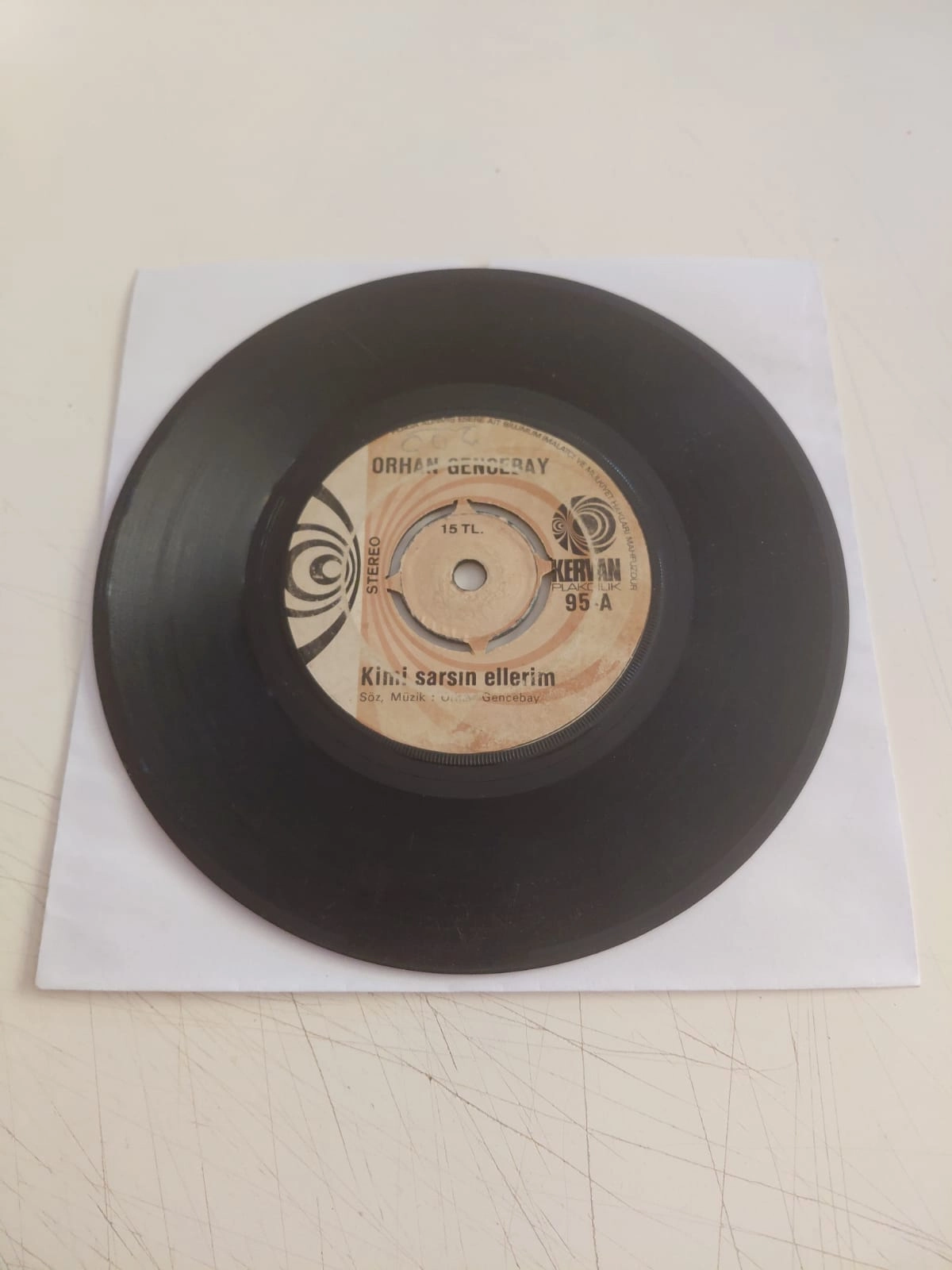 Orhan Gencebay – Kimi Sarsın Ellerim  - 1975 Türkiye Basım 45 lik Plak/Kapaksız-2.el
