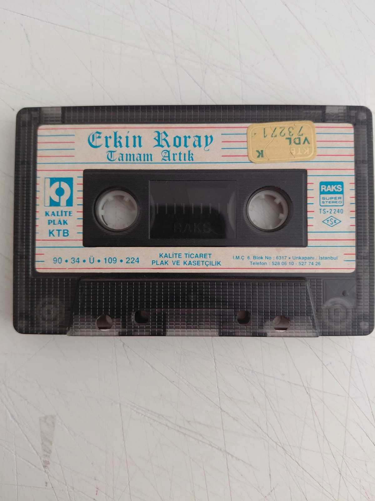 Erkin Koray – Tamam Artık  -  1990 Türkiye Basım Kaset Albüm / Kağıt Baskı /Kapaksız-2.el