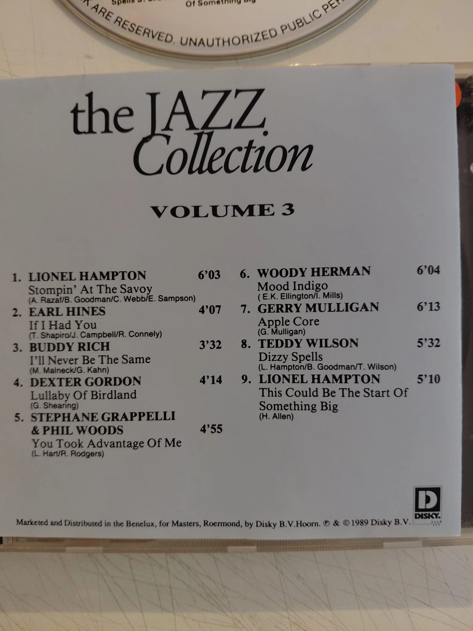 THE JAZZ COLLECTİON VOL. 3 -  Hollanda Basım  CD Albüm-2.el