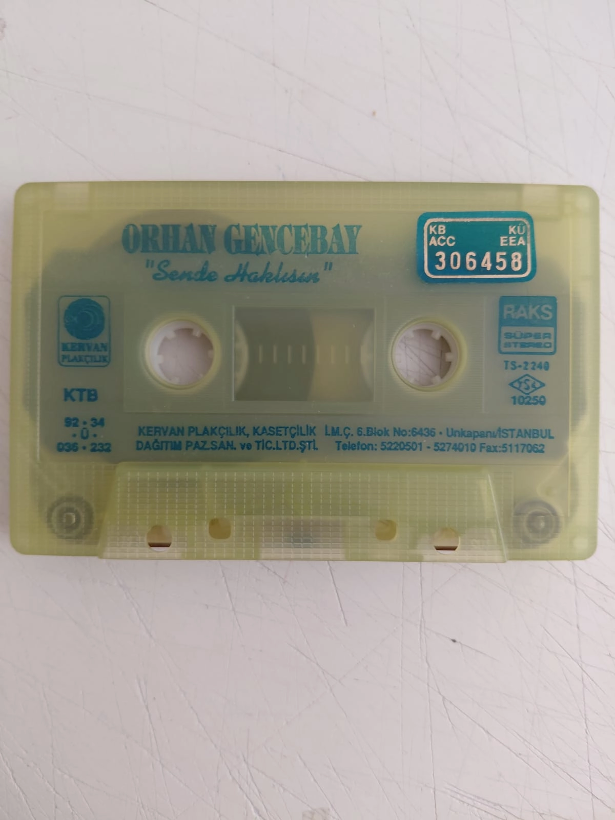 Orhan Gencebay – Sende Haklısın  -  Türkiye Basım Kaset Albüm / Kapaksız-2.el
